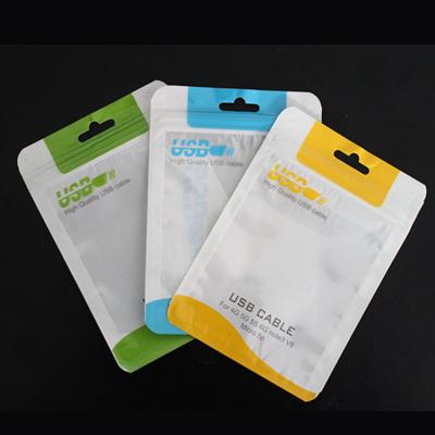 China USB Cable Zipper Zipper Lock Plastic Packaging Moisture Proof Electrical Accessory Bag for sale