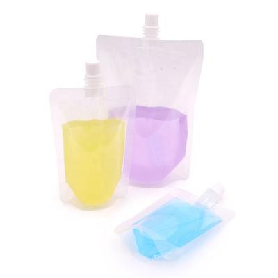 China Wholesale Aseptic Transparent Empty Pouch Bag Plastic Spout Drink Pouches With Suction Spout for sale