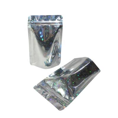 China Moisture-Proof Double Sided Self-Sealing Rainbow Stand Laser Star Bag Holographic Ziplock Bag for sale