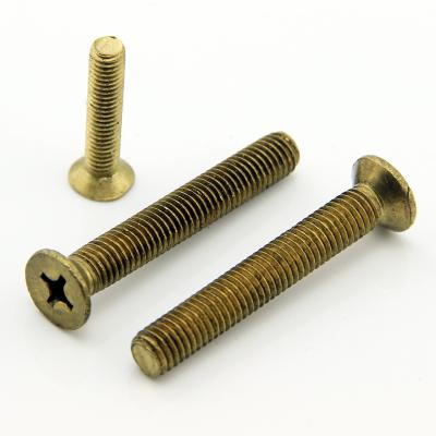 China M4 M6 M8 M10 Crop Slotted Brass Cross Recessed Flat Head Machine Screw for sale