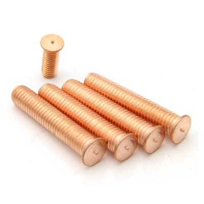 China M3 M4 M5 M6 M8 M10 Brass Copper Clad Round Stud Welding Screws And Nuts for sale