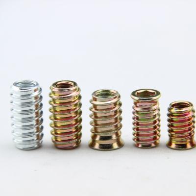 China Heavy Industry Wood Screw Internal And External Teeth Customized Threaded Furniture Inserts For Wood Insert Nut M4 for sale