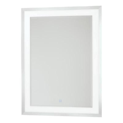 China Magnifying ETL Approved Customized Led Backlit Bathroom Mirror With Clock And Time for sale