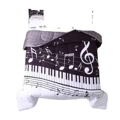 China Clean Design Duvet Cover Luxury Piano Art Music Note Pattern Digital Printing 100% Microfiber Decorative Comforter for sale