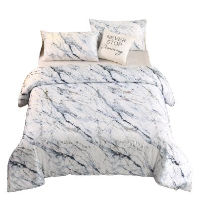 China Design Duvet Cover Silver Metallic Marble Soft Clean Microfiber Interior Down Comforter Set Comforter Set Modern Bedroom Comforter for sale