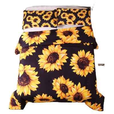 China Clean Themed Design Duvet Cover Digital Print Sunflower Bedspread Set Kids Warm Bedding Set Comforter Set Bedding Comforter for sale