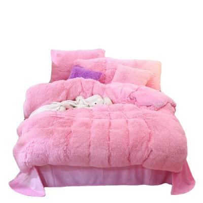 China Shaggy Luxuriating Fluffy Girl's Own Design Duvet Cover Amazon Hits Plush Blanket Set Kids Bedding 3pcs Sheet Set for sale