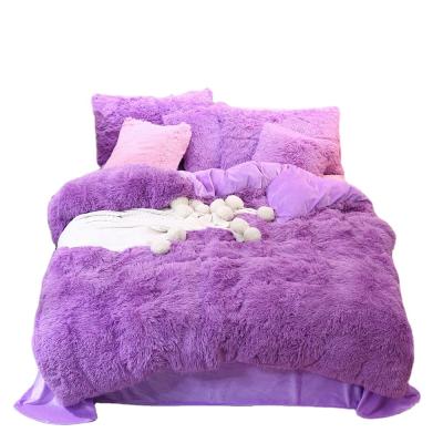 China Custom Clean Home Fluffy Design Quilt Cover Crystal Velvet Zipper Closure Polyester Microfiber Bedspread Quilt Cover for sale