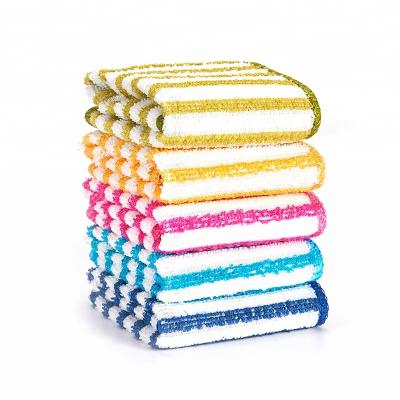 China QUICK DRY Microfiber Striped Hand Towel Frame Soft Touch Colorful Home Use Quality Hand Towel for sale