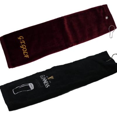 China Best QUICK DRY High End Golf Towel Gift For Golfers/100% Cotton Quality Golf Towel OEM Premium Service for sale