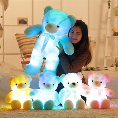 China Glowing Plush Toy Unicorn Lamp Creative Led Musical Teddy Bear Lighting Up Stuffed Animals Colorful Stuffed Animals 50cm for sale