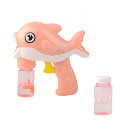 China Electric Bubble Blowing New Summer Soap Bubble Water Toys Dolphin Shape Plastic Bubble Gun Machine Cartoon Kids Dolphin Bubble Gun Toy for sale