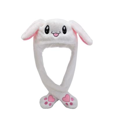 China Popular Selling Fashion 55CM Plush Cardboard Animals Ear Moving Hat Stuffed Funny Kawaii Ear Pumping Hat for sale