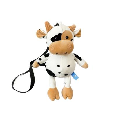 China New Arrival Portable Plush Phone Bag Small Cartoon Stuffed Cotton Cow Across Shoulder Bag for sale