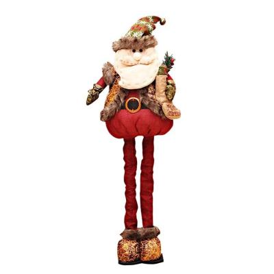 China Plush Customized Miniature Christmas Figurines Decorations Holding Christmas Ornaments Plush Santa Claus for sale