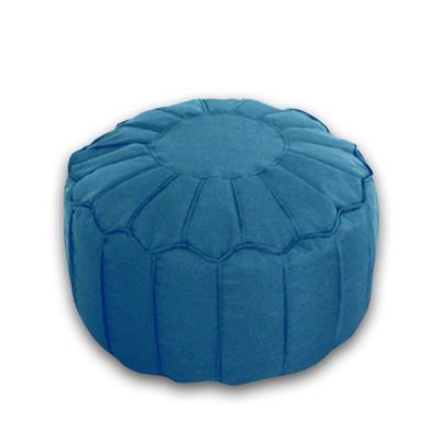 China Easy To Clean Fire Retardant Faux Canvas Furniture Round Moroccan Ottoman Stool Bean Bag Chair for sale