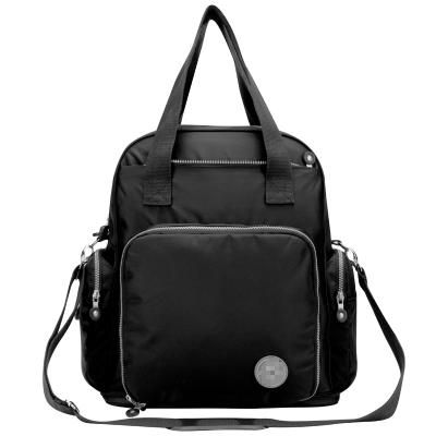 China Comfortable Custom Water Resistant Fashional Water Resistant Black Backpack Diaper Bags for sale