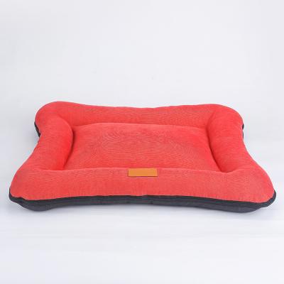 China Breathable Luxury Soft Corduroy Fabric Dog Bed Removable Cat Bed Pet Bed for sale