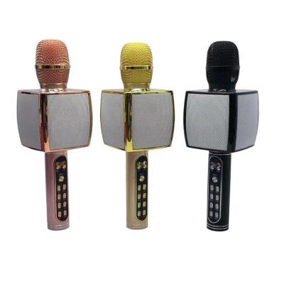 China Hot Selling Amazon BT Handheld Time Mic Portable Karaoke Microphone YS-91 USB TF FM Tone Change Clap Effect Long Disc Duration Microphone for sale