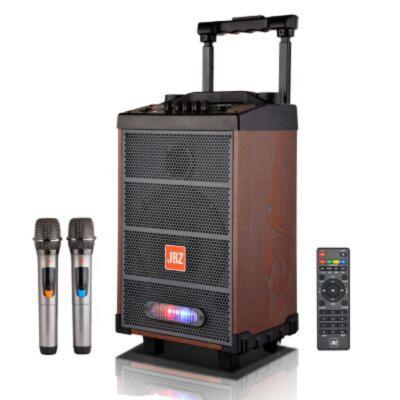 China Listen Video JBZ 1001 BT Speaker 10 Inch With LED Lights Outdoor Portable Cart Speaker, Wooden Player for sale