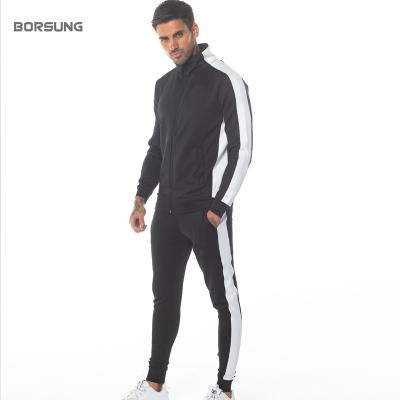 China Breathable High Quality Custom Fashion Healthy Fabric Gym Wear Zipper 2 Piece Jogging Tracksuit For Men for sale