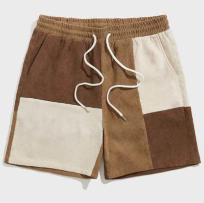 China New Wholesale Anti-wrinkle Customize Logo Drawstring Waist Men's Corduroy Shorts Plain Street Wear Jogger for sale