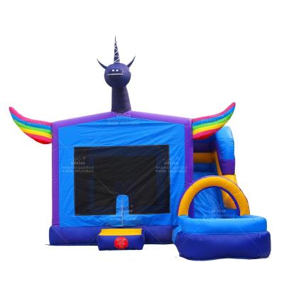 China PVC Inflatable Unicorn Bouncer Castle Combo Slide with Water Pool for Kids for sale