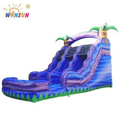 China 2022 Big Giant PVC Hot Blue Crush Lane Double Inflatable Water Slide Commercial Water Slide For Kids for sale