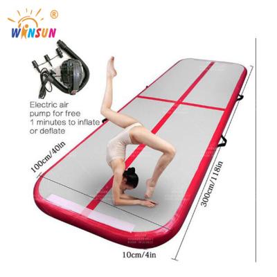 China Drop Stitch Fabric OEM Inflatable Air Track Gymnastics Mat Yoga Mat 6m Inflatable Tumbling Mat for sale