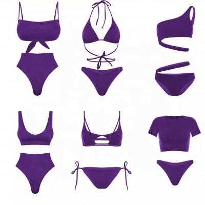 China 2021 Breathable Logo Color Bikinis Woman Swimwear Custom Eco-friendly Fabric Provided Customized Bikini for sale