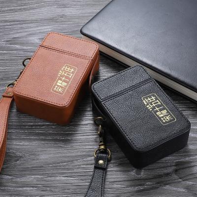 China With A Sleep/Wake Support Cigarette Holder Cover Cigarette Holder Gift Wrapping Automatic Leather Cigarette Leather Case for sale