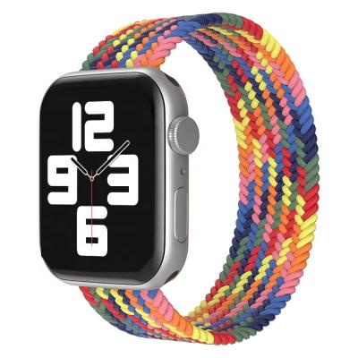 China With an automatic sleep/wake support for Apple Watch Band 51 colors (1) AWB-F-0003 / AWB-F-0004 integrated rainbow braided plastic main watch bands for sale