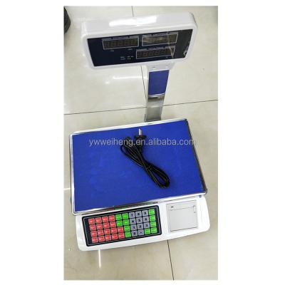 China High Quality Weight Function 40kg Fruit Vegetable Weighing Electronic Price Scale With Print for sale