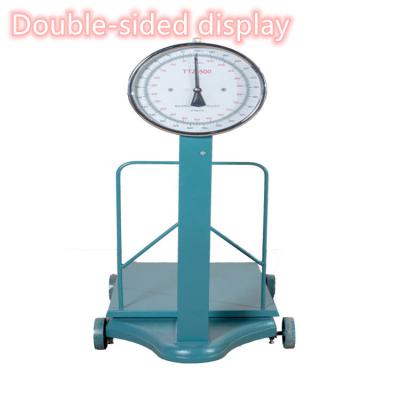 China Weight Function 500kg Platform Type Double Side Spring Dial Scale Display Mechanical Scale Weigh Scale Table Spring Balance for sale