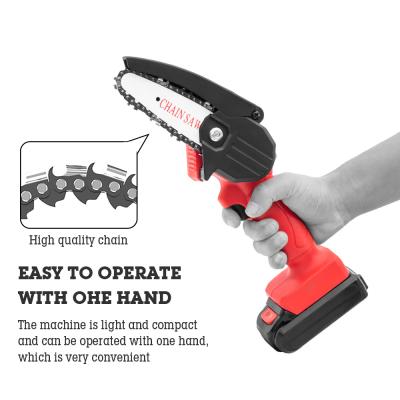 China Hot Sale Home Mini Wood Cutting Lithium Battery Professional Small Cordless Chainsaw Anti-skidding for sale