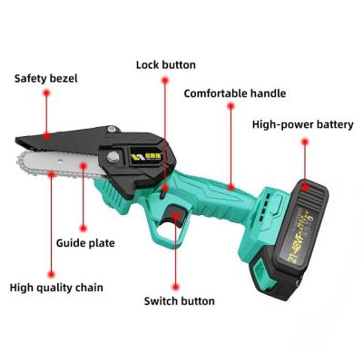 China Anti-Skid Built In Small Rechargeable Type Mini Wood Cutting Lithium Chainsaw From China for sale