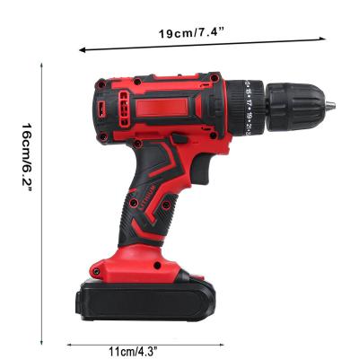 China Plastic + metal lithium battery rechargeable 12v 16.8v 21v powerful professional cordless power drills for sale