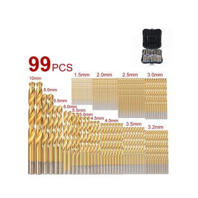 China Masonry Drilling Professional Made Hss Twist Drill Bits 99pcs Metal Straight Shank Twist Drill Kit for sale