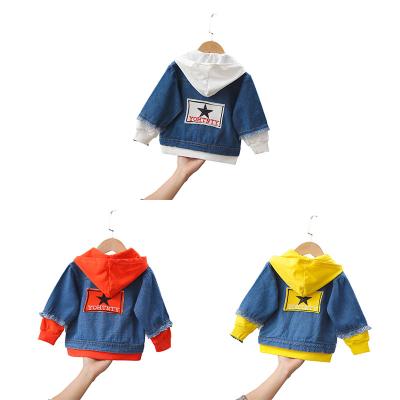 China 2022 Breathable Children Spring Denim Jacket Children Jean Jackets For Kids Clothes Patchwork Denim Hoodies Little Boys Clothing for sale