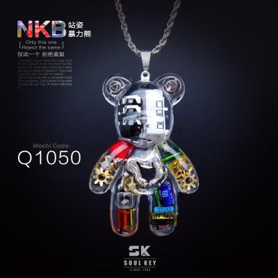 China Prevent hop bear style allergy electronic components fashion streetwear men's necklace creative mechanical hip pendant for sale