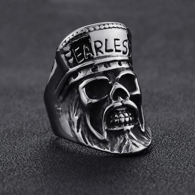 China Prevent Allergy General Rings Stainless Steel Huge Heavy Heavy Punk Gothic Band Men Ring for sale