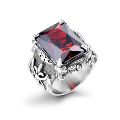 China Fashionable Custom Made Custom Ruby Design Ring Men's Jewelry Stainless Steel Tarnish Free Wholesale Rings for sale