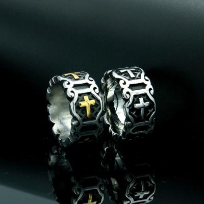 China Prevent Allergy Wholesale Medieval Crusader Gothic Fantasy Men's Vintage Jewelry Rings Stainless Steel for sale