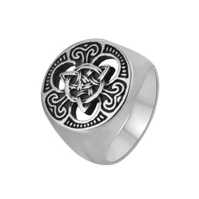 China Stainless Steel Celtic Mens Vintage Rings Tarnish Free Pirate Viking Knot Punk Ring for sale