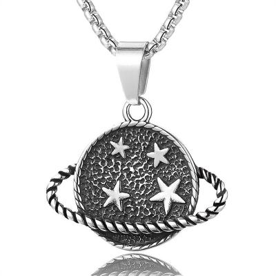 China New Outer Space Trendy Universe Lead Free Nickel Free Planet Pendant Necklaces For Women Men Stainless Steel Chain Jewelry for sale