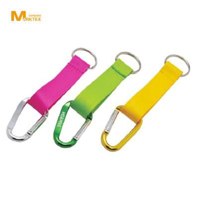 China Polyester + Aluminum CUSTOM LANYARD CARABINER KEY CHAIN for sale