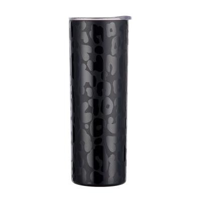 China 20oz Glitter Leopard Stainless Steel Custom Vacuum Insulated Tumbler Viable With Lid for sale