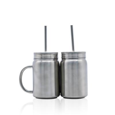 China Bulk 500ml 16oz Double Wall Stainless Steel Sublimation Blanks Tumbler Viable Vacuum Insulated Mason Jar for sale