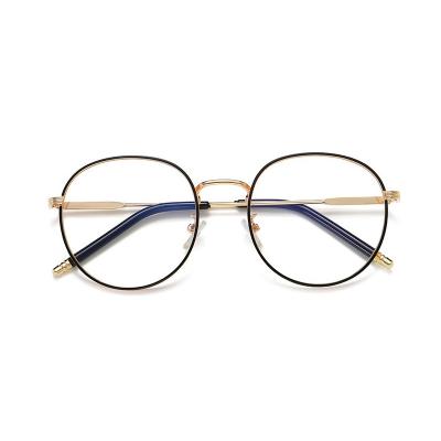 China Brand New Fashion Retro Design Custom Logo Fashion Metal Thin Frame Anti-blue Optical Glasses for sale