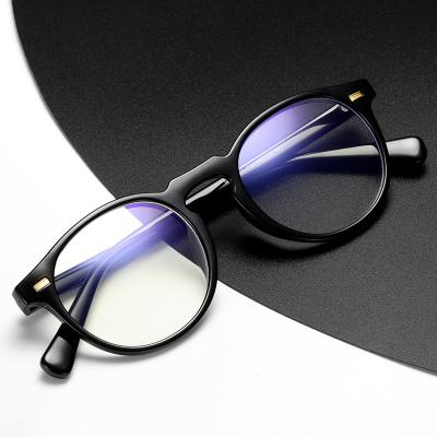 China Retro fashion the new 2021 flat mirror light anti-bruises male and female students round acetate multi-color window glasses for sale